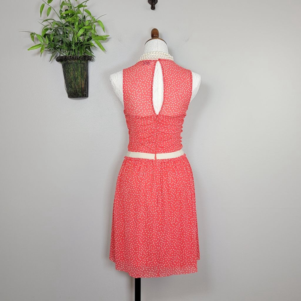 Postmark Anthropologie Sleeveless Polka Dot Mini Dress Smocked Fit & Flare XS - Picture 11 of 13